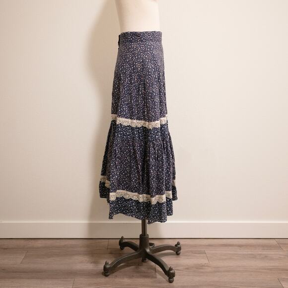 Gunne Sax Jessica's Gunnies Calico Floral Skirt Peasant Cottagecore 70s SZ 9 - Picture 2 of 5